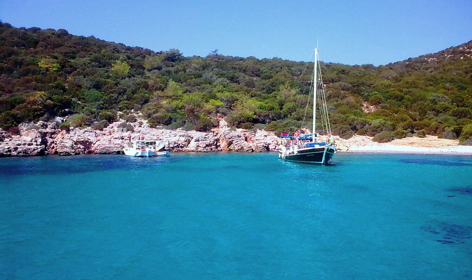 Turquoise bay at Kara Ada Black Island near Bodrum